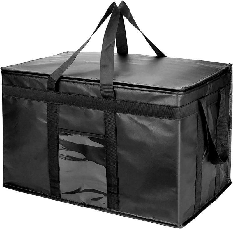 Yalin XXXL Large Insulated Cooler Bag, Styrofoam Cooler of Keep Food Hot or Cold, Reusable Double Zipper Food Delivery Bag for Grocery Shopping, 23" W x 15" H x 14" D (Black, 3XL (Pro)) - Image 1