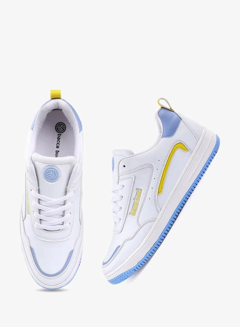 Bacca Bucci Bacca Bucci White, Blue & Yellow Sneakers for Men