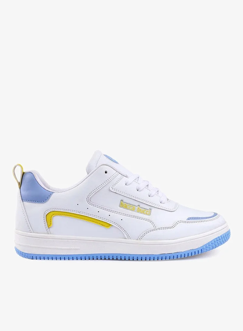 Bacca Bucci Bacca Bucci White, Blue & Yellow Sneakers for Men