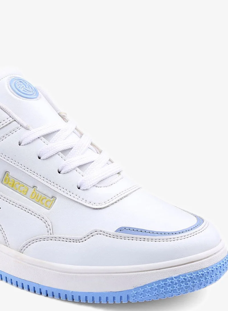 Bacca Bucci Bacca Bucci White, Blue & Yellow Sneakers for Men