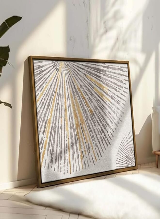 Abstract art gold Lines Printed framed wall art 120x80 