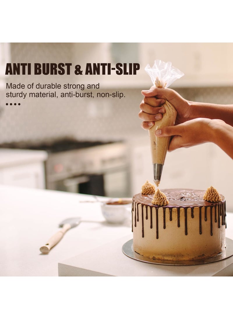 SYOSI Piping Bags and Tips Set for Cake Decorating, 100pcs 12" Pastry Bags, 16 Tips, 3 Scrapers, 2 Couplers, 2 Ties – Complete Kit for Pastry, Cupcake, Cake Decorating, Ideal for Bakers and DIY Enthusiasts - Image 3