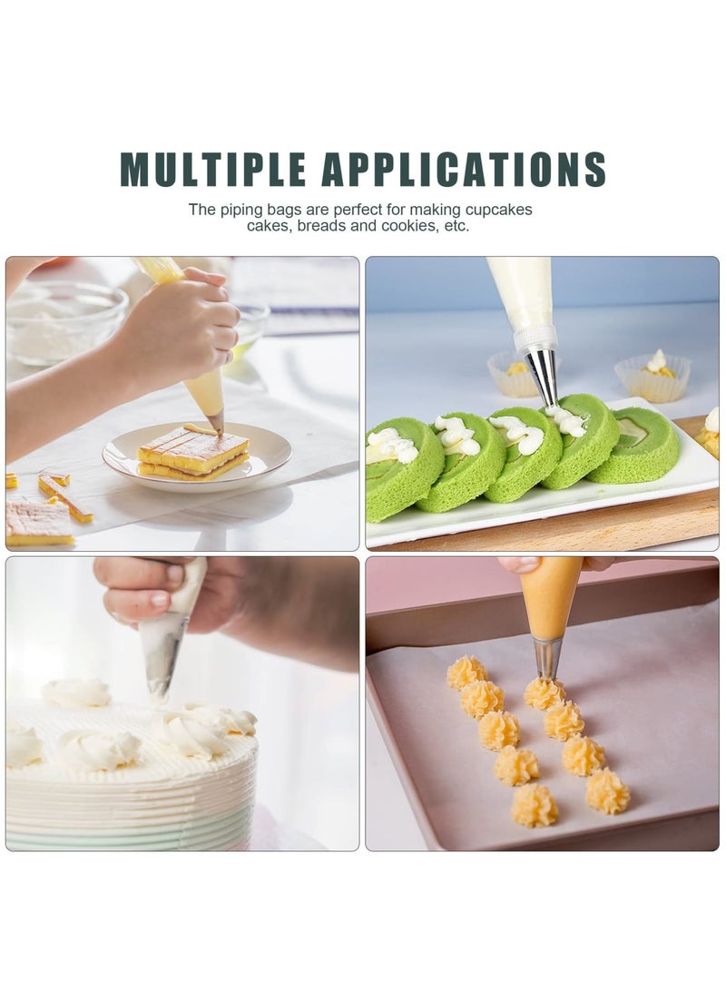 SYOSI Piping Bags and Tips Set for Cake Decorating, 100pcs 12" Pastry Bags, 16 Tips, 3 Scrapers, 2 Couplers, 2 Ties – Complete Kit for Pastry, Cupcake, Cake Decorating, Ideal for Bakers and DIY Enthusiasts - Image 5