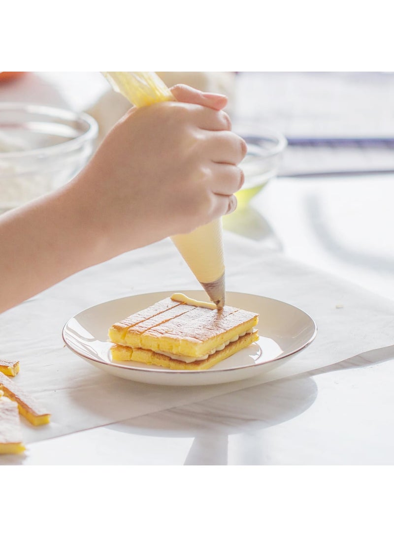 SYOSI Piping Bags and Tips Set for Cake Decorating, 100pcs 12" Pastry Bags, 16 Tips, 3 Scrapers, 2 Couplers, 2 Ties – Complete Kit for Pastry, Cupcake, Cake Decorating, Ideal for Bakers and DIY Enthusiasts - Image 2