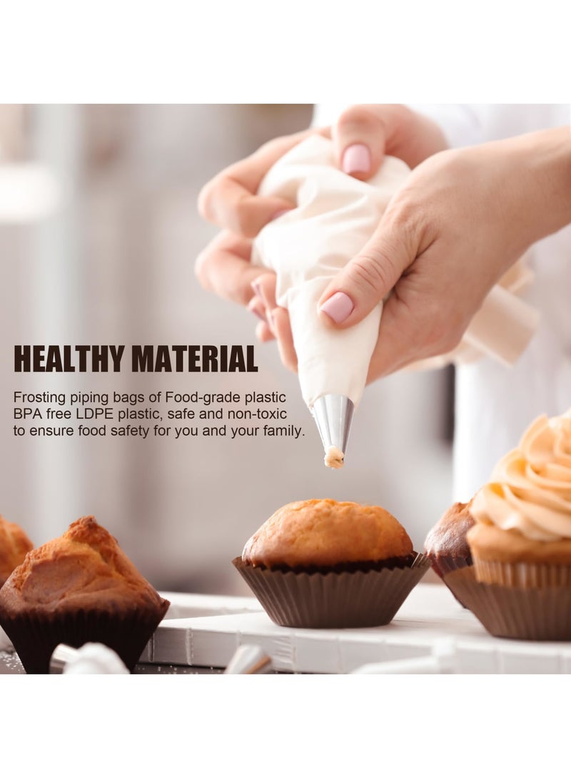 SYOSI Piping Bags and Tips Set for Cake Decorating, 100pcs 12" Pastry Bags, 16 Tips, 3 Scrapers, 2 Couplers, 2 Ties – Complete Kit for Pastry, Cupcake, Cake Decorating, Ideal for Bakers and DIY Enthusiasts - Image 4