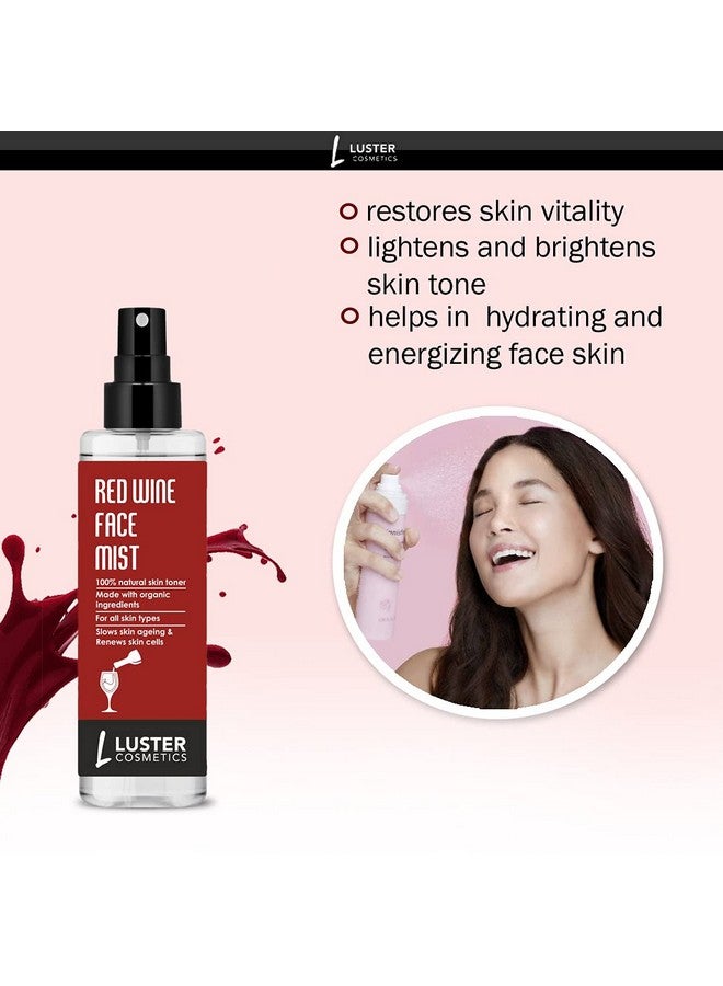 Luster Cosmetics Rose Glow & Refreshing & Red Wine Face Mist Skin Toner | Combo | Moisturizing & Tightens Pores | All Skin Types | Paraben & Sulfate Free -115ml (Pack of 3) - Image 3