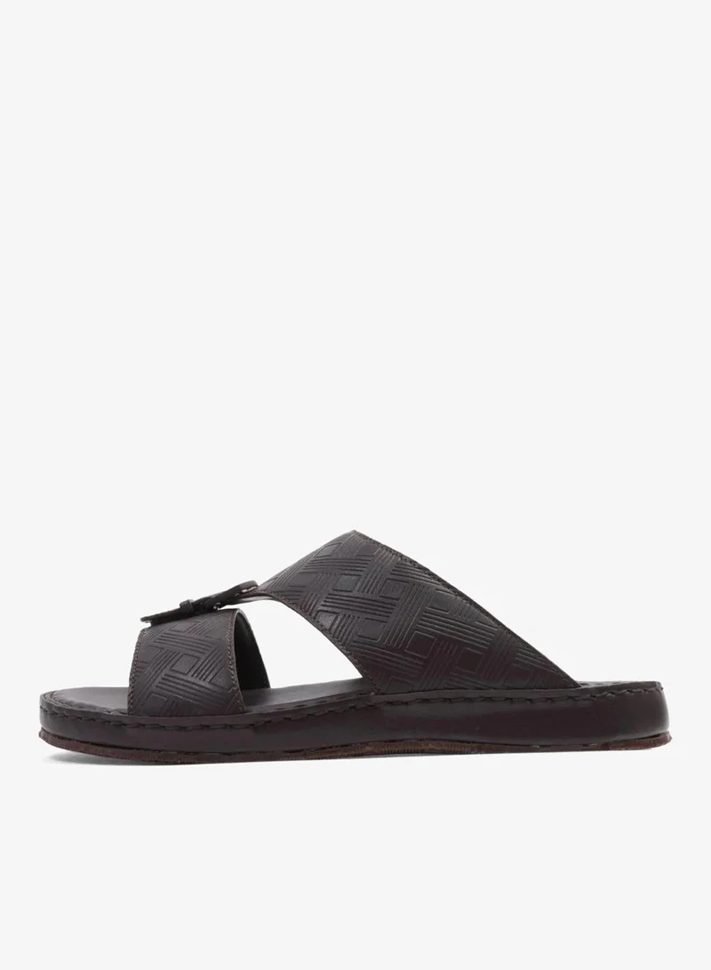 Comfort Plus  COMFORT PLUS EMBOSSED LEATHER HANDSTITCHED ARABIC SANDALS BROWN for Men | Best Price UAE
