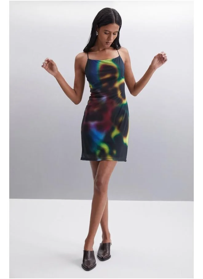 GRIMELANGE Grimelange Allyson Women's 100% Polyester Regular Blue - Yellow Dress