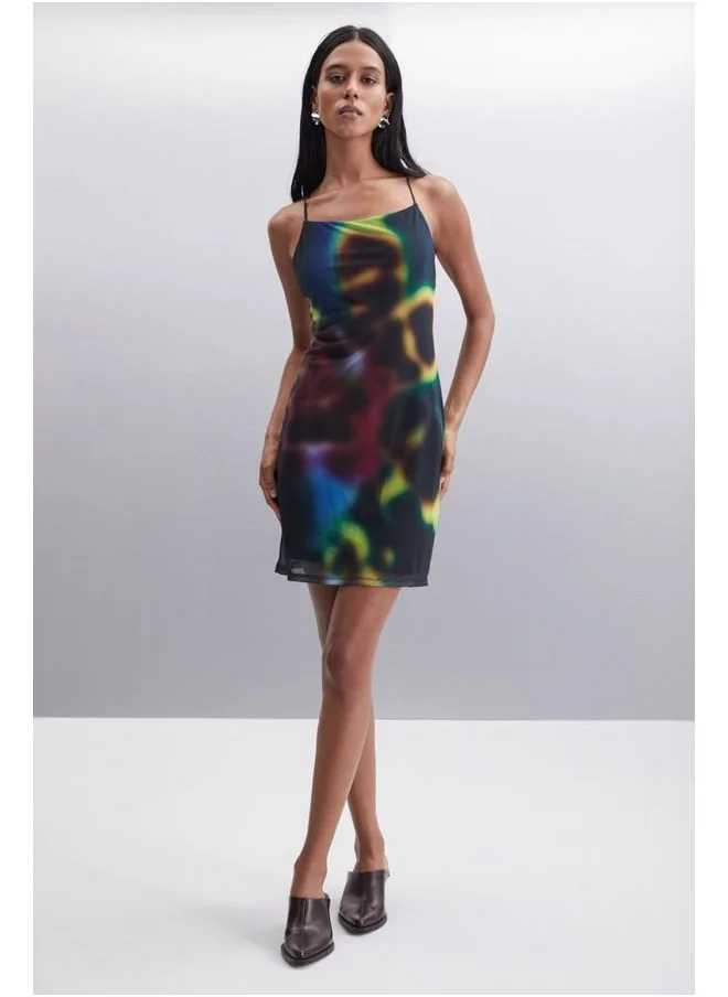 GRIMELANGE Grimelange Allyson Women's 100% Polyester Regular Blue - Yellow Dress