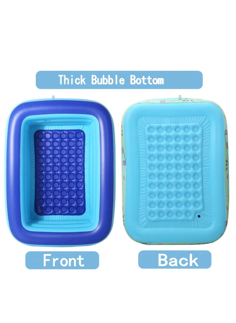 HEXAR Inflatable Swimming Pool Kiddie Pool Large Size Blow Up Swimming Pool for Family Adults Kids Toddler Giant Rectangle Lounge Blowup Pool for Indoor Outdoor Backyard Ground 210cm x 150cm x 60cm  - Image 5