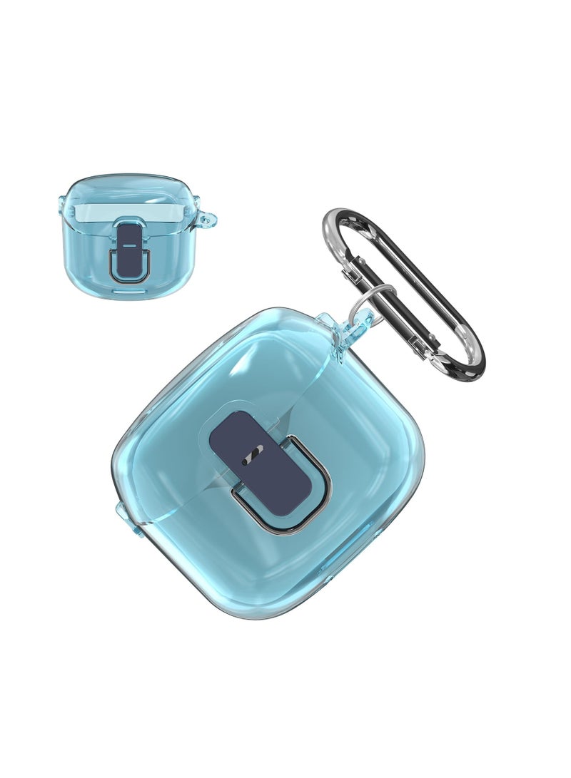 SYOSI Hard PC Earbuds Case for JBL Tune Flex, Earbud Case with Keychain Clear Protective Case Wireless Earbuds Cover Scratch-Proof Case Transparent JBL Case with Carabiner Hard Shell Earbuds Case  - Image 1