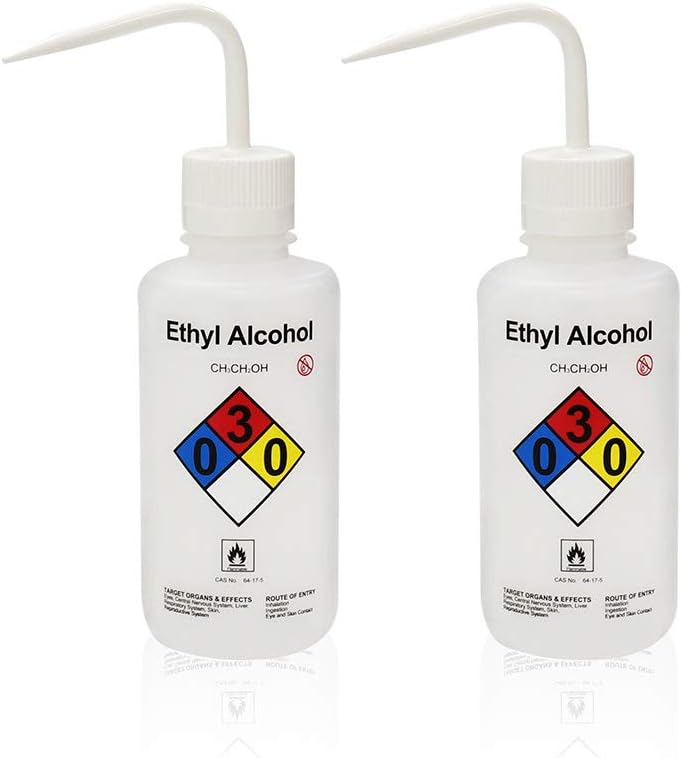 Labvida 2pcs of Self-Venting Safety Wash Bottles, Vol.500ml 17oz, Ethyl Alcohol Wash Bottle, LDPE Material, LVM001 - Image 1