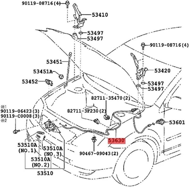 Wivplex Hood Release Cable for Toyota Corolla and Altis - Image 2
