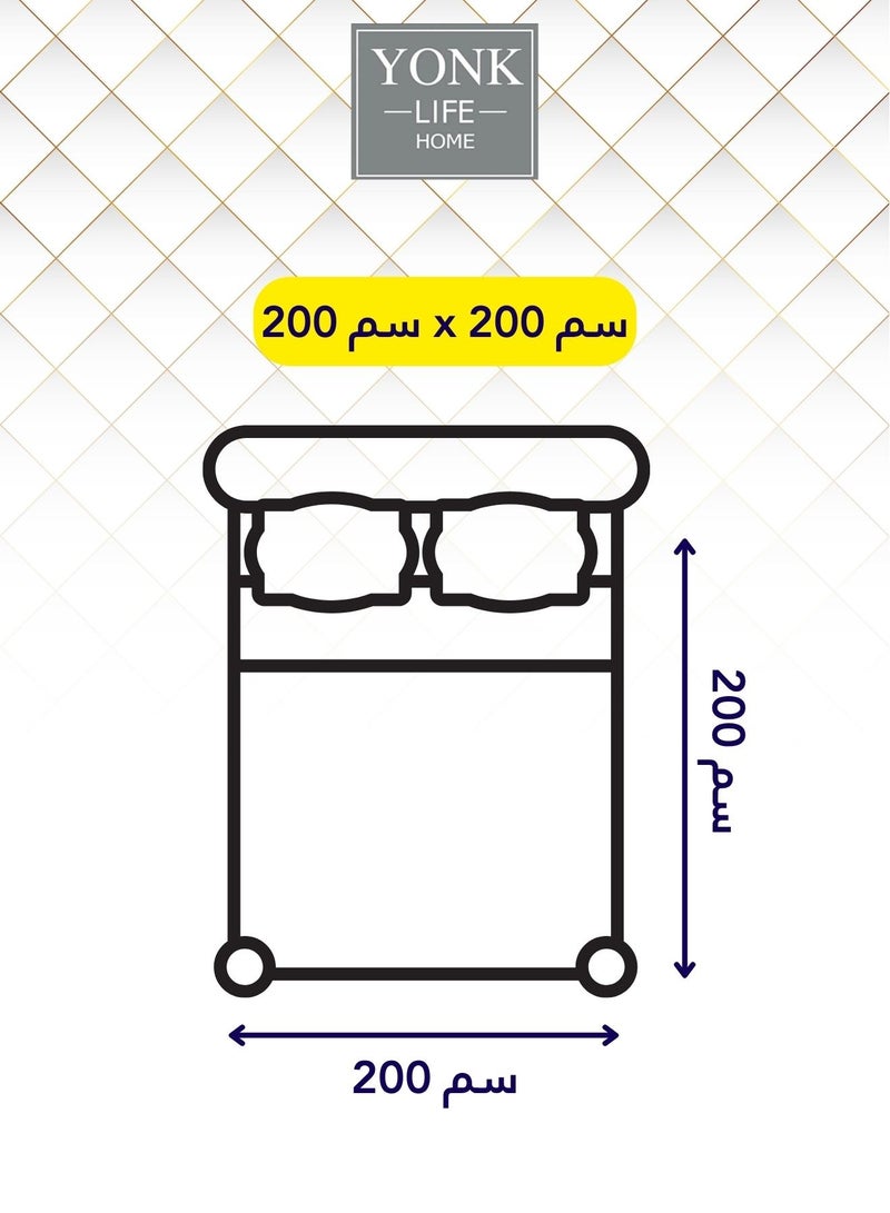 يونك مفرش مزدوج من مايكروفايبر، يناسب سرير بحجم 200 سم × 200 سم، 6 قطع ، قابل للاستخدام من الوجهين - Image 2