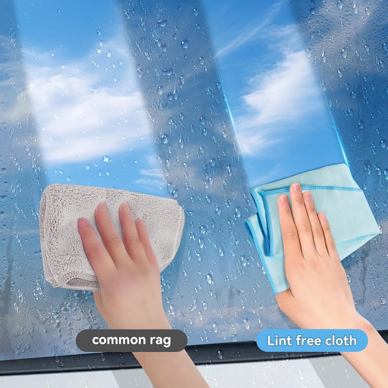Foyer Nuage Pack of 8 Microfibre Glass Cleaning Cloths, 30 x 40 cm, Lint-Free, 290 GSM - Image 2