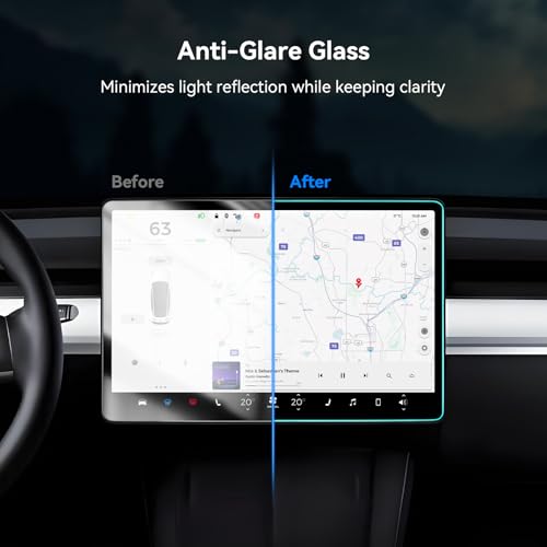 VIHIMAI Tempered Glass Screen Protector for Tesla Model Y/3 Accessories,15-inch Matte Dashboard Touchscreen [No More Glare & Fingerprint & 9H] Model Y(2025~2020) & Model 3(2023~2017) - Image 5
