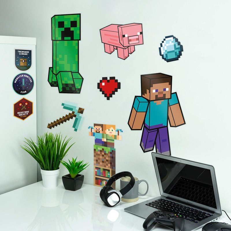 بالادون Paladone Minecraft Peel and Stick Wall Scals - Clings Finyl Standser Clings - Minecraft غرفة نوم جدار ديكور للأولاد - 4 أوراق - Image 2