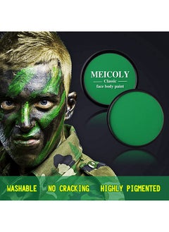 MEICOLY MEICOLY Green Face Body Paint,Washable Christmas Cosplay Face Paint,Stocking Stuffers for Christmas,Hunting Hulk Gamora Face Paint,Face Painting for Adults and Kids,SFX Witch Cosplay Halloween Makeup  - Image 3