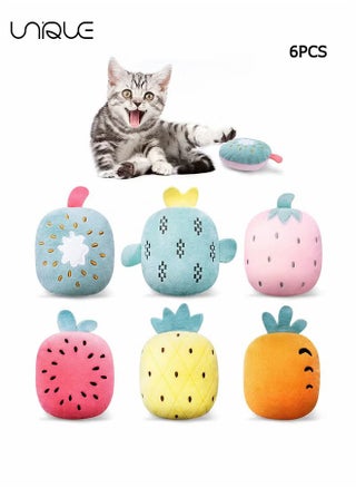 Cat Catnip Toys, 6 Pcs Fruit Type Cat Chew Toy with Catnip, Soft&Cute Plush Cat Toys for Indoor Cats to Playing Chewing Teeth Cleaning Cat Interactive Toys - pzsku/Z052BE1DE299C2EBE11B6Z/45/_/1730358838/6471acb0-458c-4e45-943b-dbeabb66a72f