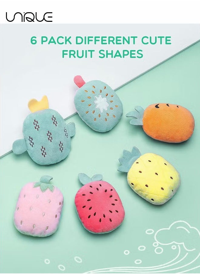 Cat Catnip Toys, 6 Pcs Fruit Type Cat Chew Toy with Catnip, Soft&Cute Plush Cat Toys for Indoor Cats to Playing Chewing Teeth Cleaning Cat Interactive Toys