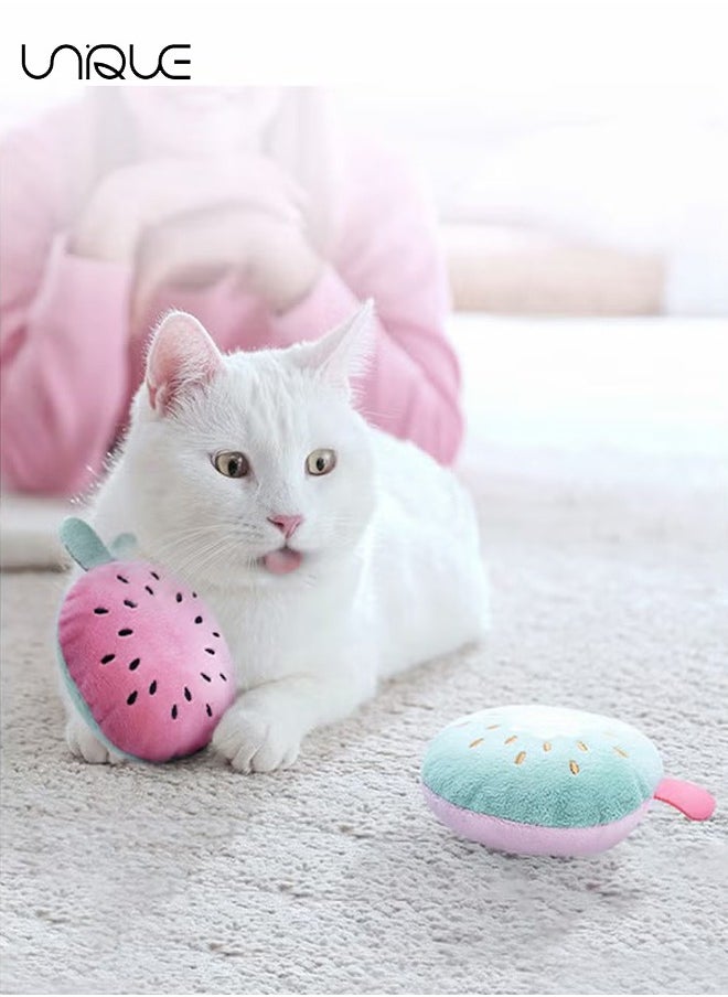 Cat Catnip Toys, 6 Pcs Fruit Type Cat Chew Toy with Catnip, Soft&Cute Plush Cat Toys for Indoor Cats to Playing Chewing Teeth Cleaning Cat Interactive Toys