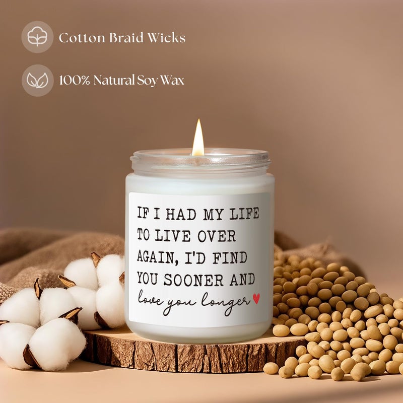 Elequaint Valentines Day Gifts for Her Him, Romantic Gift for Girlfriend - Vanilla Scented Candle, Anniversary Wedding Presents, Birthday Gift for Girlfriend Boyfriend, Valentines Gifts for Wife Husband Couples - Image 3
