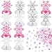 VABAMNA Frozen Winter Wonderland Party Decorations 12Pcs Pink White Silver Snowflake Honeycomb Table Centerpieces and 600pcs Snowflake Confetti for Xmas Holiday Winter Birthday Baby Shower Party Supplies - Image 2