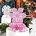 VABAMNA Frozen Winter Wonderland Party Decorations 12Pcs Pink White Silver Snowflake Honeycomb Table Centerpieces and 600pcs Snowflake Confetti for Xmas Holiday Winter Birthday Baby Shower Party Supplies - Image 4