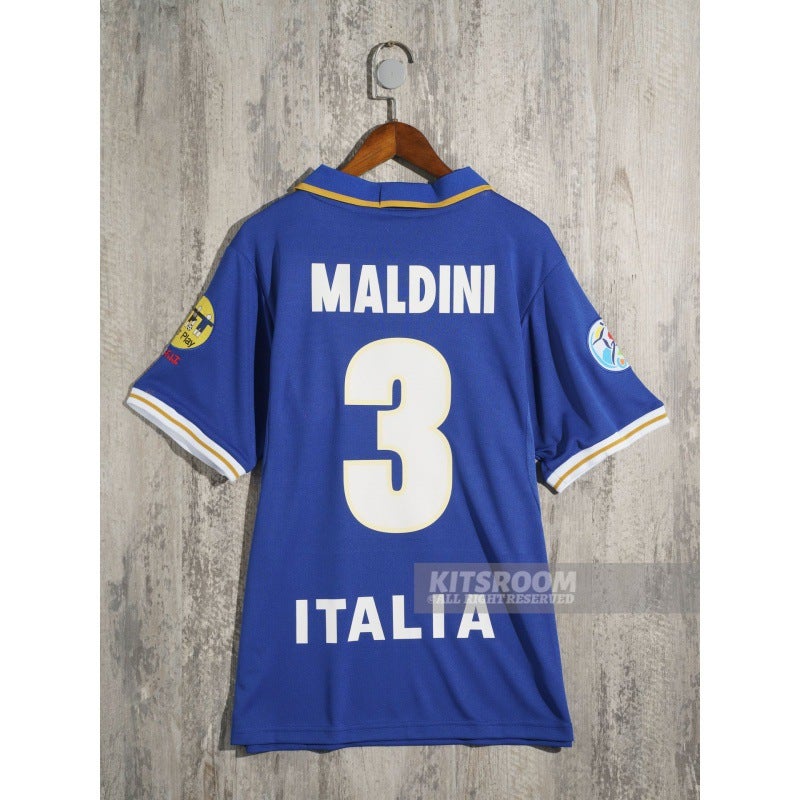Generic Retro Soccer Jersey MALDINI Blue Replica Jersey with number printing 