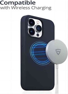ESCASE Magnetic Silicone Case for iPhone 13 Pro 6.1-Inch, Compatible with MagSafe,Silky-Soft Touch Full-Body Protective Phone Case, Shockproof Cover with Microfiber Lining Black  - Image 5