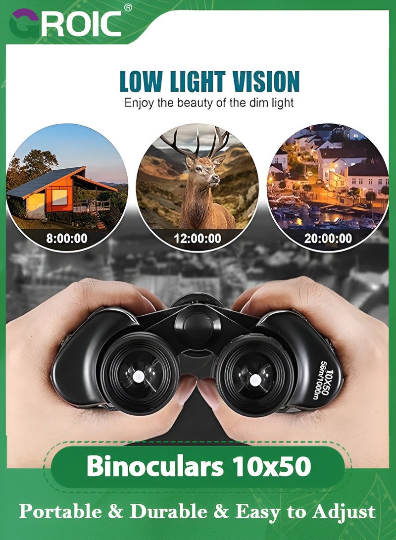 GROIC 10X50 Binoculars Outdoor Sports HD Sight Professional/Daily for Adults Bird Watching Travel Hunting Football - Image 5
