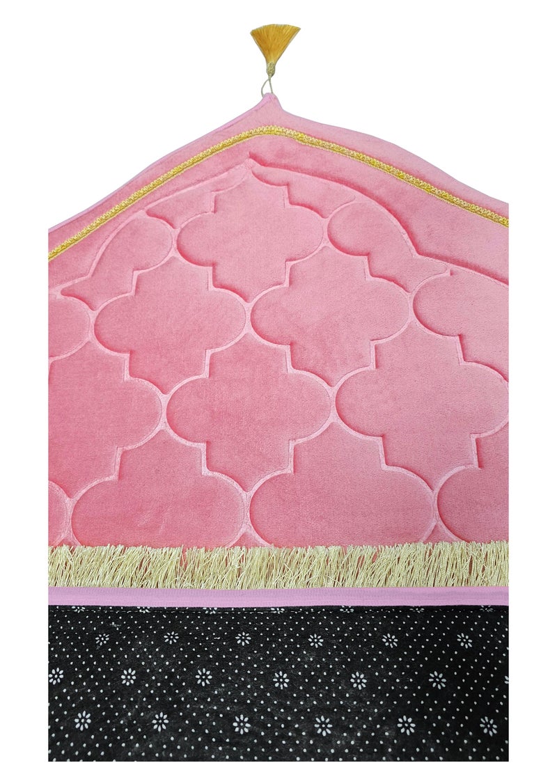 Fabienne Foam Filled Prayer Mat with Prayer Beads Soft, Anti-Skid, Portable and Light-Weight Prayer Rug for Men Women Eid Gift Ramadan 70x110cm Pink  - Image 2