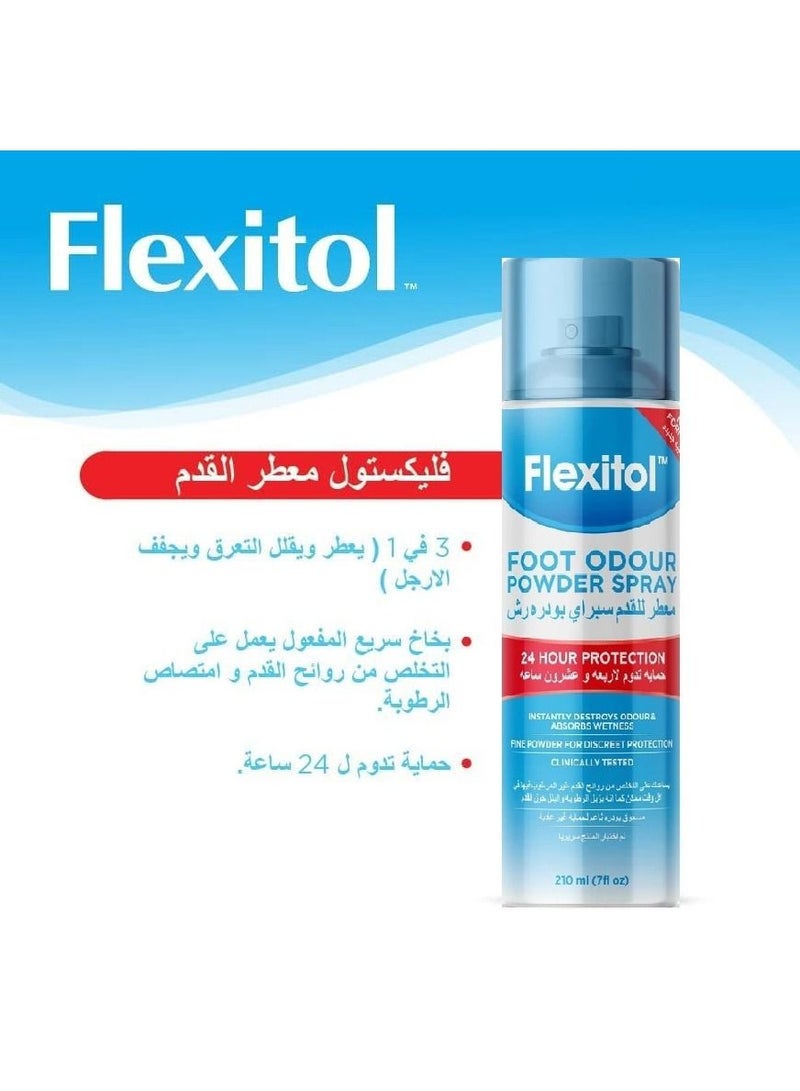 Flexitol Foot Odour Powder Spray 24 Hour Protection - 210 ml - Image 2