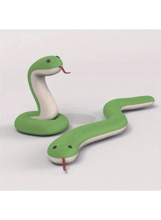 Interactive Plush Snake Cat Toy With Moving Tail Realistic Furry Hunting Prey 1pc - Image 3
