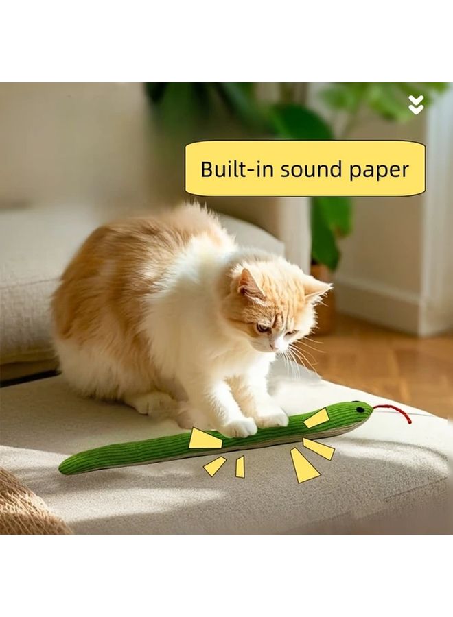 Interactive Plush Snake Cat Toy With Moving Tail Realistic Furry Hunting Prey 1pc - Image 2