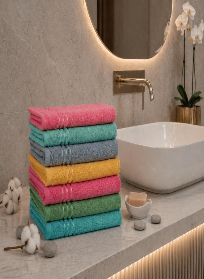 CLUZE 100% Cotton Hand Towels | Ultra Soft & Quick Dry Towels | Highly Absorbent, Lightweight & Skin Friendly | 450 GSM Towels for Gym, Travel, Bathroom & Kitchen (35 x 55 cm, Multicolor) (Pack of 4) - Image 1