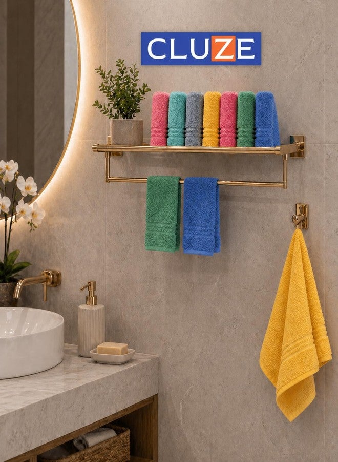 CLUZE 100% Cotton Hand Towels | Ultra Soft & Quick Dry Towels | Highly Absorbent, Lightweight & Skin Friendly | 450 GSM Towels for Gym, Travel, Bathroom & Kitchen (35 x 55 cm, Multicolor) (Pack of 4) - Image 3