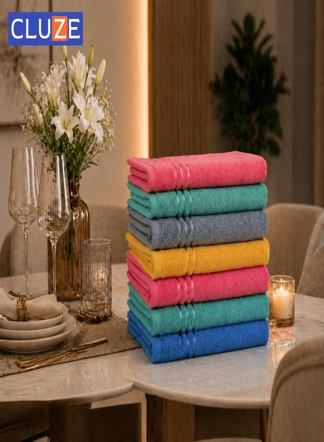 CLUZE 100% Cotton Hand Towels | Ultra Soft & Quick Dry Towels | Highly Absorbent, Lightweight & Skin Friendly | 450 GSM Towels for Gym, Travel, Bathroom & Kitchen (35 x 55 cm, Multicolor) (Pack of 4) - Image 2