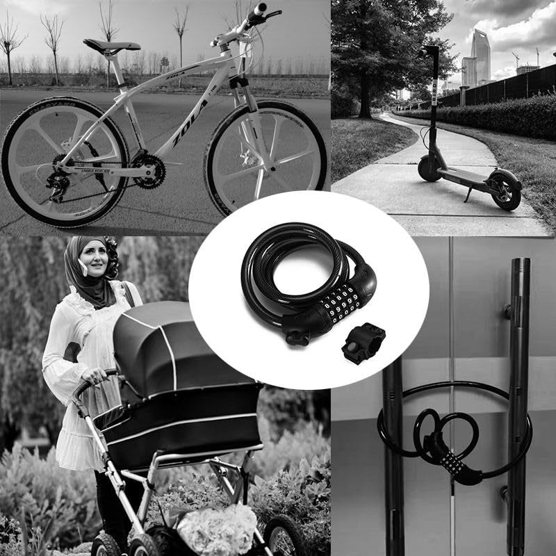 Endless EL1053 Multi Use Lock For Bike, Cycle, Helmet, Luggage with 4 Digit Resettable Cable Lock | Black | Material : Stainless Steel, Rubber | Heavy Duty Anti-Theft Protection All Purposes - Image 5
