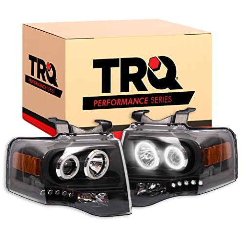 TRQ Headlight Assembly Set Headlights Driver & Passenger Side Halogen Compatible with 2007-2014 Ford Expedition FO2502226 FO2502227 FO2503226 FO2503227 - Image 2
