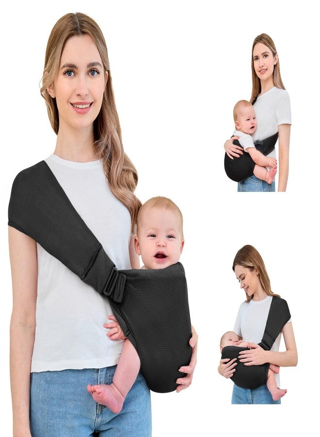 Ocanoiy Baby Sling Carrier, Baby Carrier Newborn to Toddler, Mesh Toddler Carrier, Lightweight Breathable Summer Baby Wraps Carrier, Baby Carriers One Size Fits All (Black) - Image 1