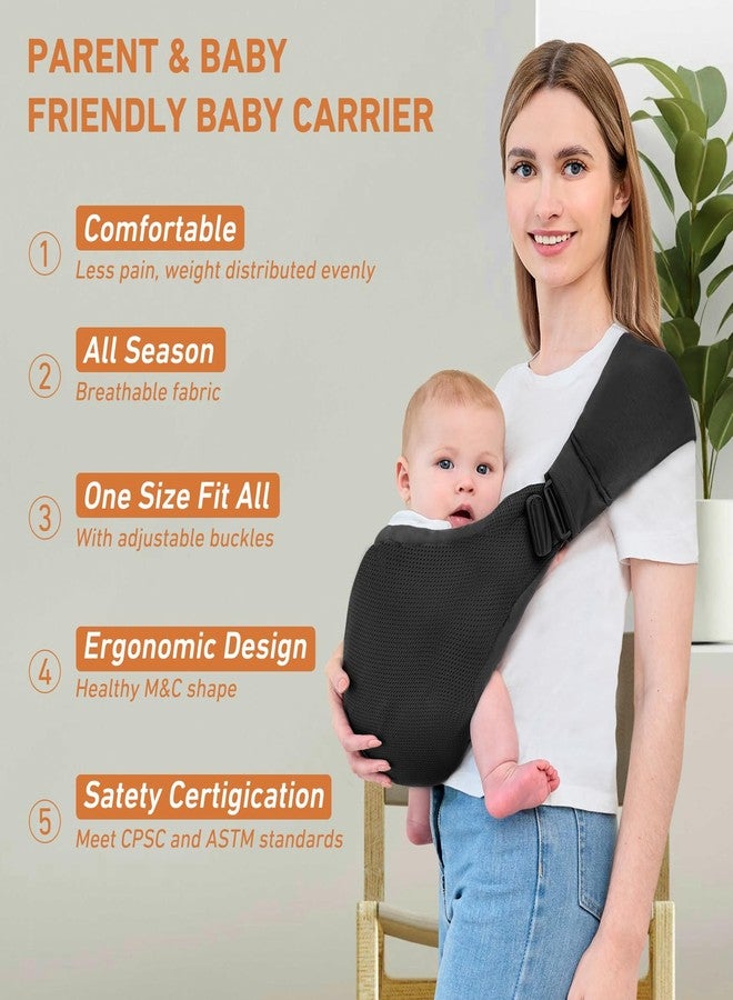 Ocanoiy Baby Sling Carrier, Baby Carrier Newborn to Toddler, Mesh Toddler Carrier, Lightweight Breathable Summer Baby Wraps Carrier, Baby Carriers One Size Fits All (Black) - Image 3