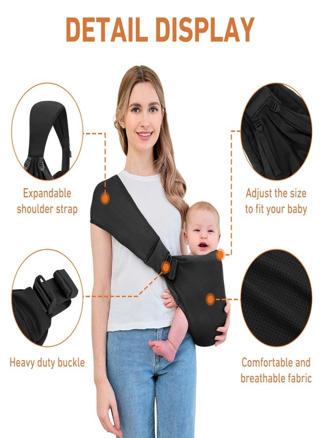 Ocanoiy Baby Sling Carrier, Baby Carrier Newborn to Toddler, Mesh Toddler Carrier, Lightweight Breathable Summer Baby Wraps Carrier, Baby Carriers One Size Fits All (Black) - Image 4