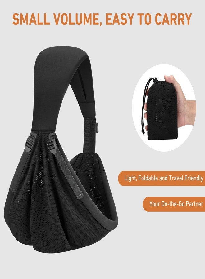 Ocanoiy Baby Sling Carrier, Baby Carrier Newborn to Toddler, Mesh Toddler Carrier, Lightweight Breathable Summer Baby Wraps Carrier, Baby Carriers One Size Fits All (Black) - Image 5