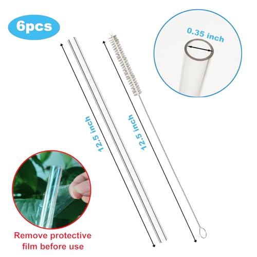 Ajedrmy 6 Pack Replacement Straw for Stanley Adventure Quencher 40 oz 30 oz Cup Tumbler, Reusable Straws for Stanley 40 oz & Simple Modern Tumbler with Handle, with Cleaning Brush for Stanley Cup Accessories - Image 2