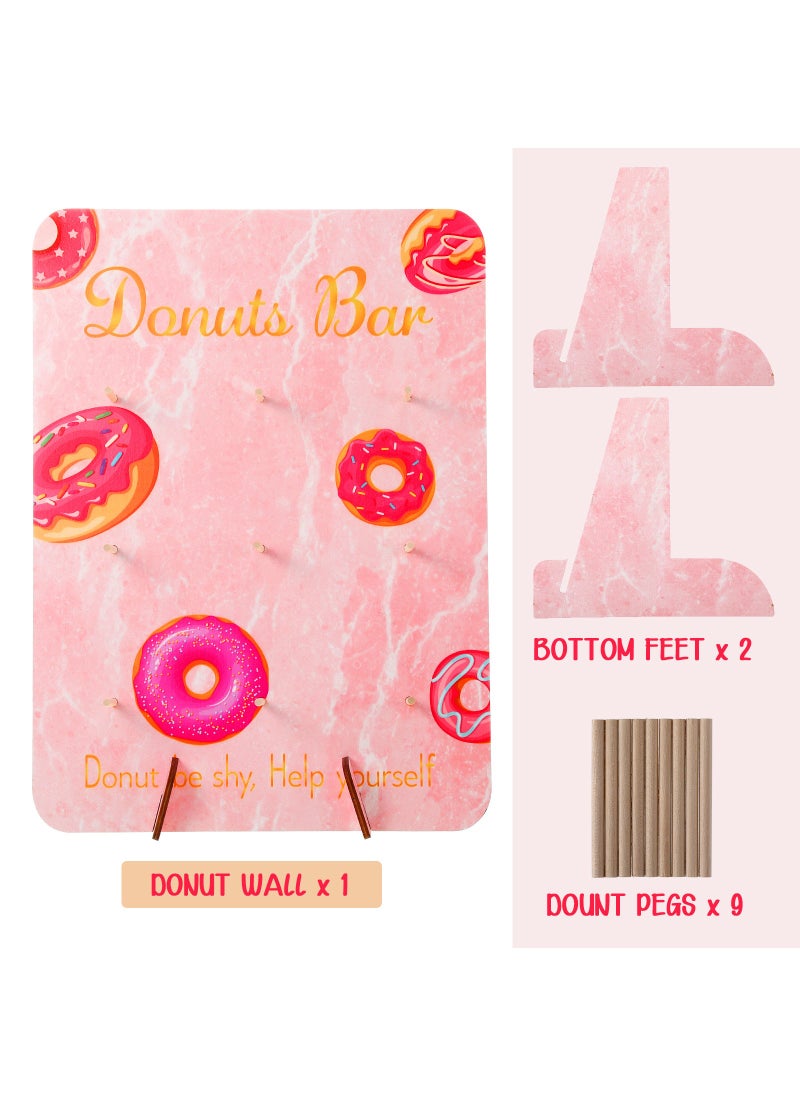 Generic Wooden Display Stand DIY Props Donut Christmas Board Support Pink 