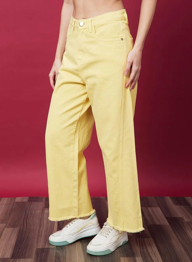 globus Globus Wide Leg Mid-Rise Pure Cotton Jeans