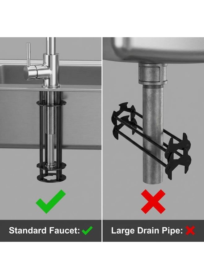 QWORK Multifunctional Basin Wrench Set of 2 - with 7 Standard Buckles, Universal Under Sink Plumbers Tool, 360° Rotation Alloy Steel Wrenchs - Image 5