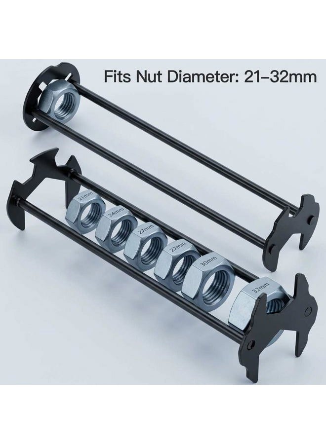 QWORK Multifunctional Basin Wrench Set of 2 - with 7 Standard Buckles, Universal Under Sink Plumbers Tool, 360° Rotation Alloy Steel Wrenchs - Image 2