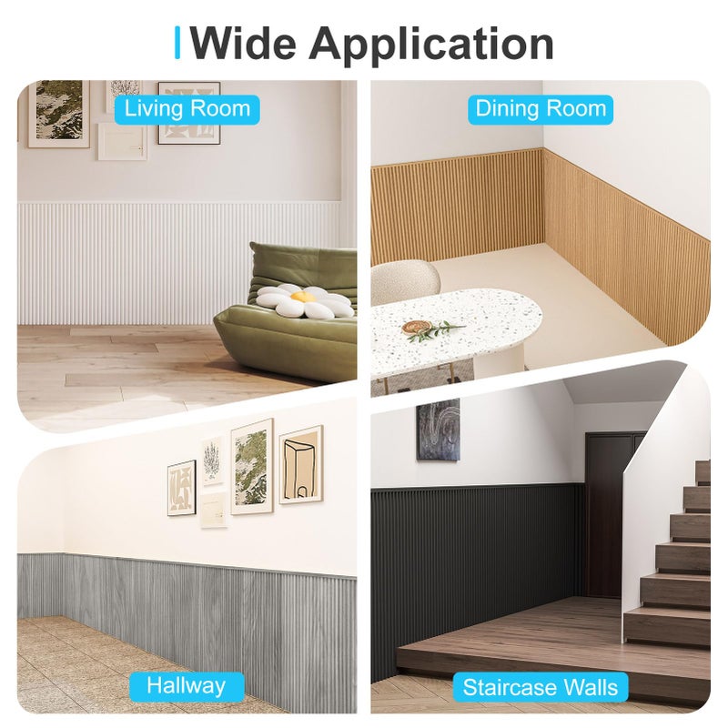 Art3d Wainscoting Panels, Beaded Polystyrene Wall Board for Interior Wall DÃ©cor, 79.3â€œ Wide X 40.7 high, Covers 22.38 sq.ft, White - Image 5
